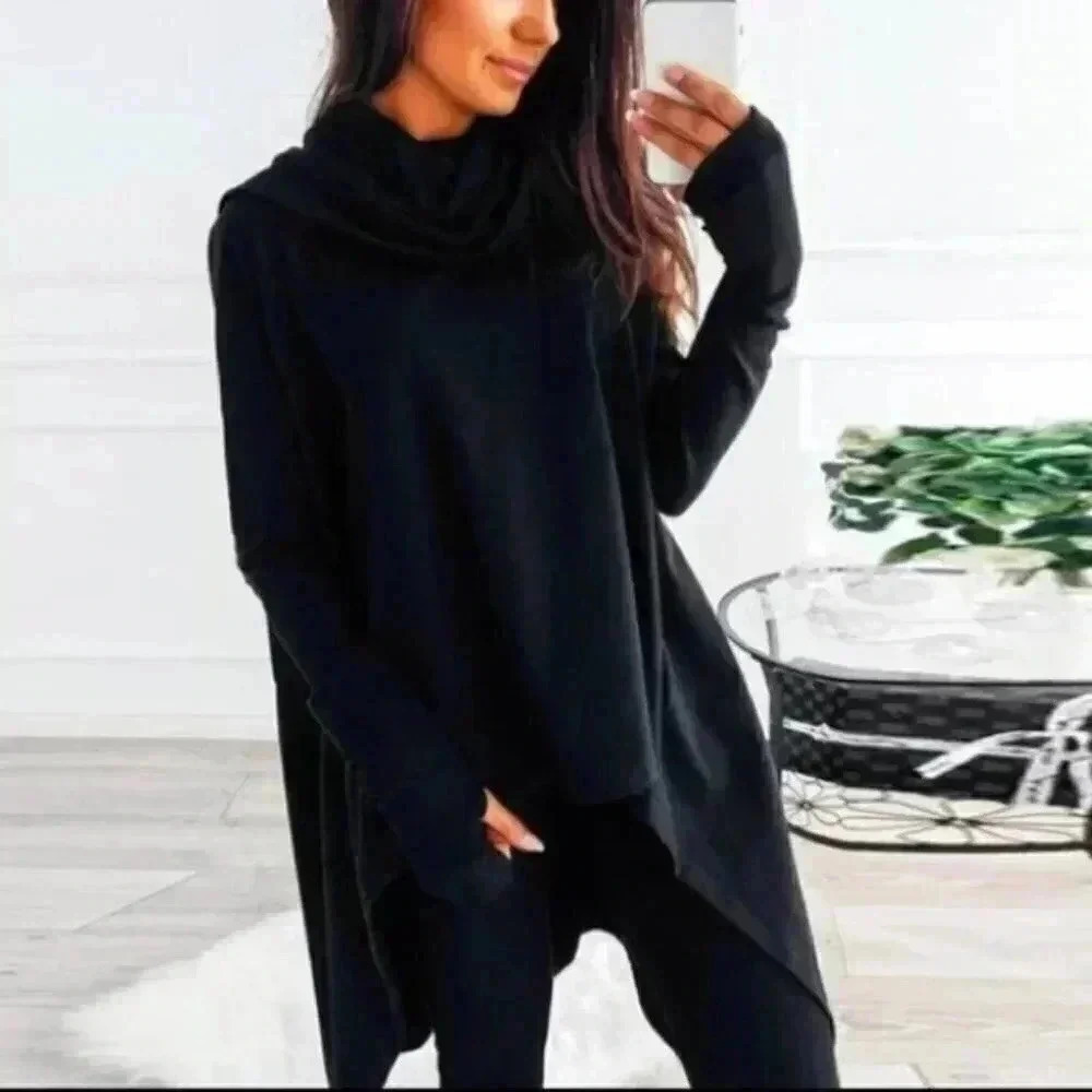 Black casual womens Tunic Top MADE IN USA
